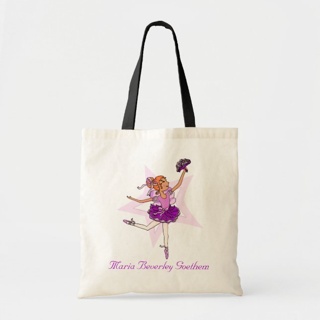 Ballerina girl "add your name" purple ballet bag (Front)