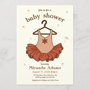 Ballerina Girl Baby Shower Invitation