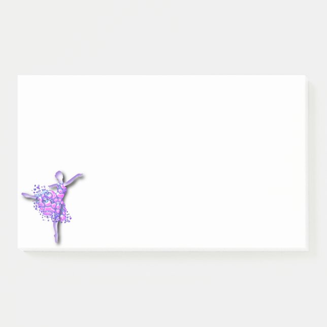 Ballerina Girl Ballet Dancer Sticky Notes (Front)