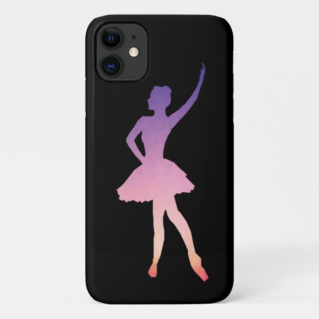 Ballerina girl silhouette pink purple Case-Mate iPhone case (Back)