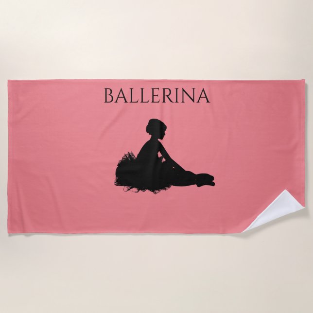BALLERINA girl's beach towel. Beach Towel (Front)