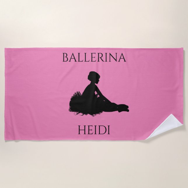 BALLERINA girl's beach towel. Beach Towel (Front)