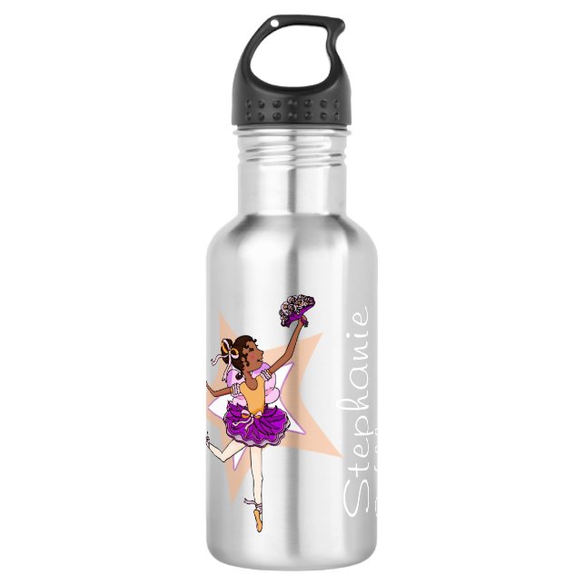 Ballerina girls named drinks bottle (Front)