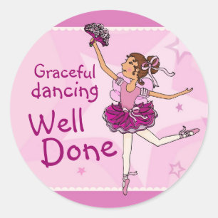Ballerina graceful dancing sticker brunette/pink