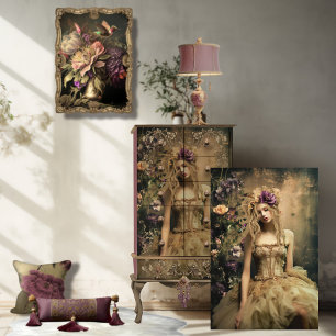 Ballerina Green, Hummingbird & Floral Portrait Tissue Paper