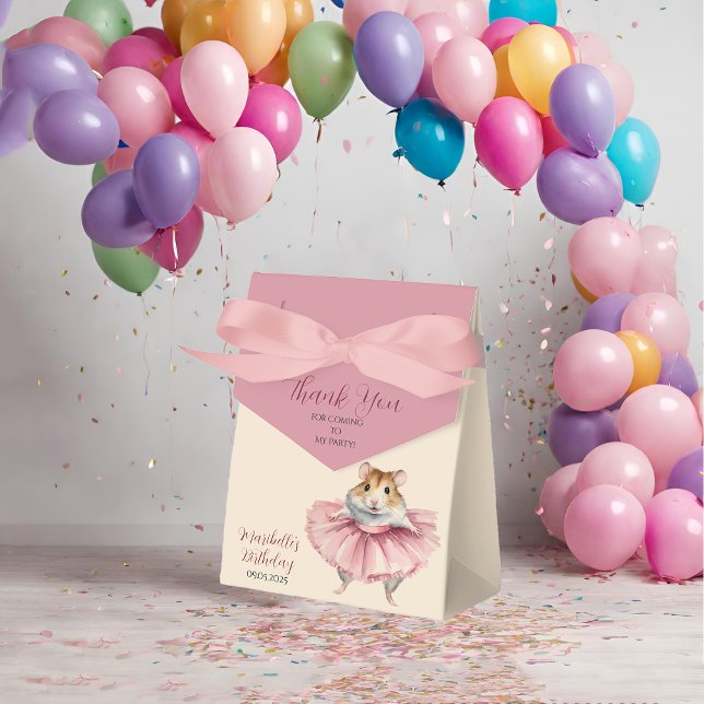 Ballerina Hamster Cute Girl Birthday Thank You Favour Box (Creator Uploaded)