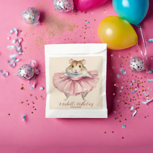 Ballerina Hamster Girl Birthday Thank You Favour Bags