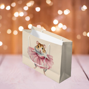 Ballerina Hamster Girls Birthday Large Gift Bag