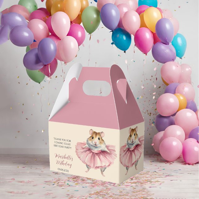 Ballerina Hamster Girls Birthday Party Favour Box (Creator Uploaded)