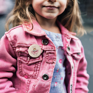 Ballerina Hamster Girls Birthday Personalised 3 Cm Round Badge