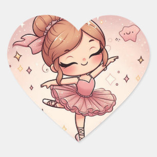 Ballerina Heart Sticker