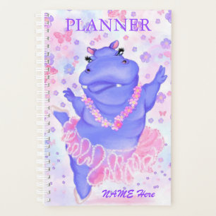 Ballerina Hippo Ballet Dancer Planner Custom Name