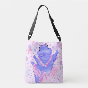 Ballerina Hippo Funny Crossbody Bag Ballet Dancer