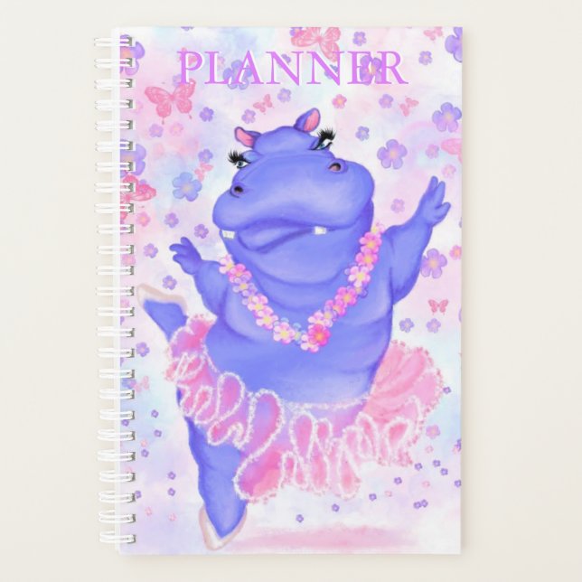 Ballerina Hippo Planner Gift - Fun (Front)