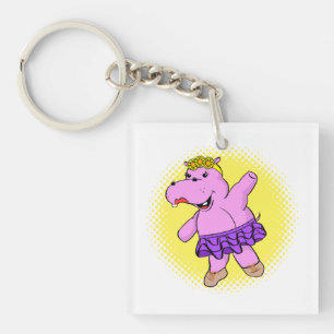 Ballerina Hippo With Tutu Key Ring