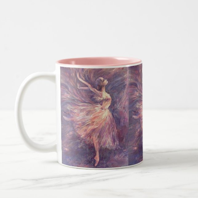 Ballerina in an Arabesque Two-Tone Coffee Mug (Left)