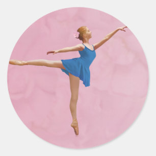 Ballerina in Arabesque Pose Customisable Sticker