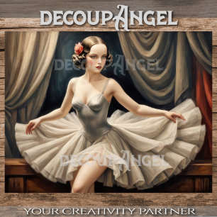 Ballerina in Art Deco -Decoupage- Tissue Paper