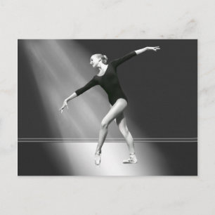 Ballerina in Black and White Postcard