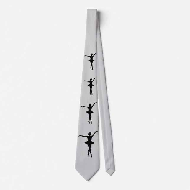 Ballerina in Black Silhouette Customisable Tie (Front)