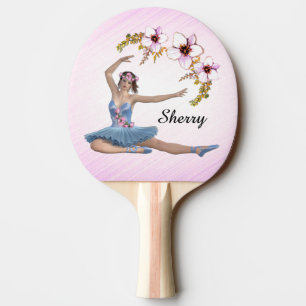 Ballerina in Blue Personal Pink Ping Pong Paddle