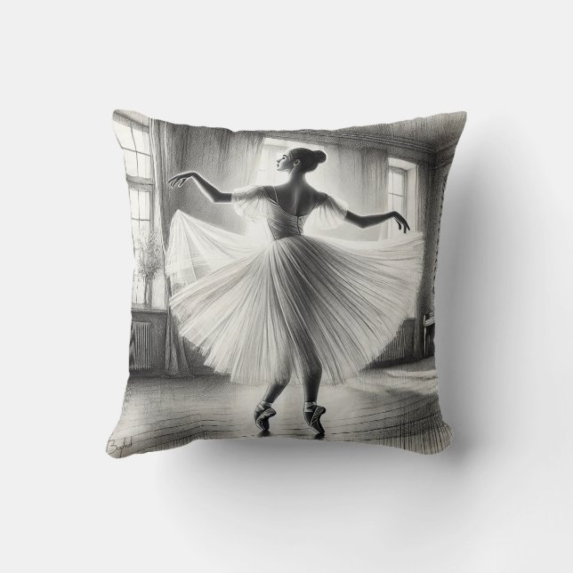 Ballerina in BW Cushion (Back)