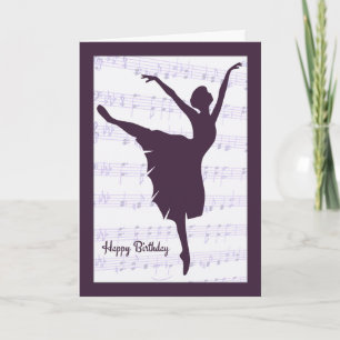 Ballerina in front of Sheet Music Birthday Card