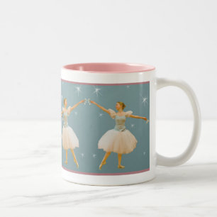 Ballerina in Green and White Two-Tone Coffee Mug