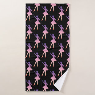 Ballerina in modern geometric design bath towel