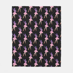 Ballerina in modern geometric design fleece blanket