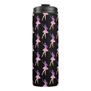 Ballerina in modern geometric pink purple thermal tumbler