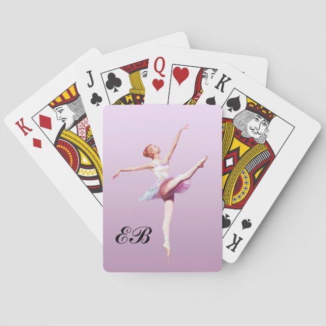 Ballerina in Pink and Lavender, Monogram Playing Cards (Back)