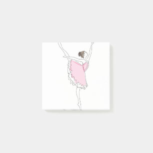 ballerina in pink dress post-it notes
