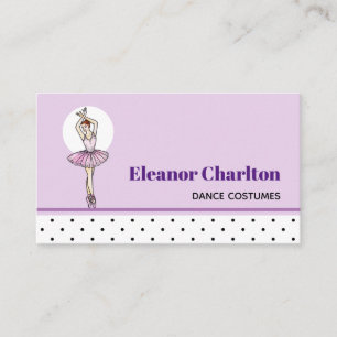 Ballerina in Pink Dress with Pointe Toe Shoes Business Card