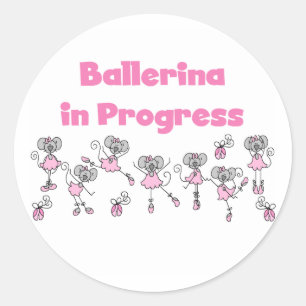Ballerina in Progress T-shirts and Gifts Classic Round Sticker