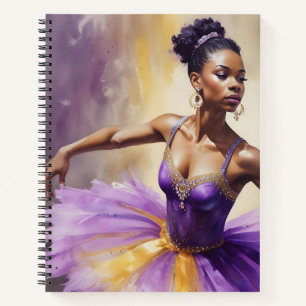 Ballerina in Purple and Gold Notebook
