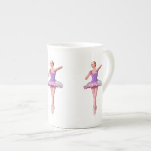Ballerina in Purple and White Bone China Mug