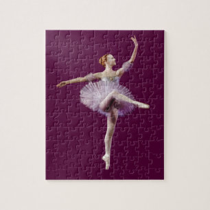 Ballerina in Purple and White Customisable Jigsaw Puzzle