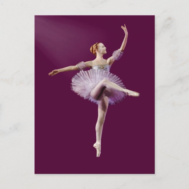 Ballerina in Purple and White Customisable Postcard (Front)