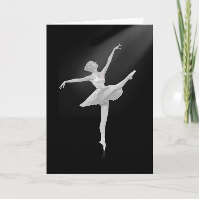 Ballerina in Silver and Black Customisable Card (Front)