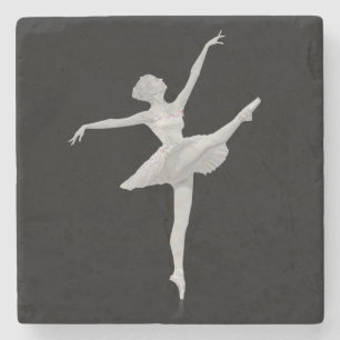 Ballerina in Silver and Black Stone Coaster