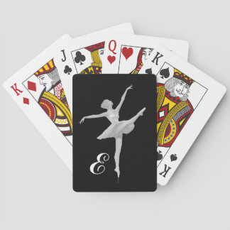 Ballerina in Silver and Black with Monogram Playing Cards