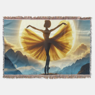 Ballerina In Yellow Throw Blanket