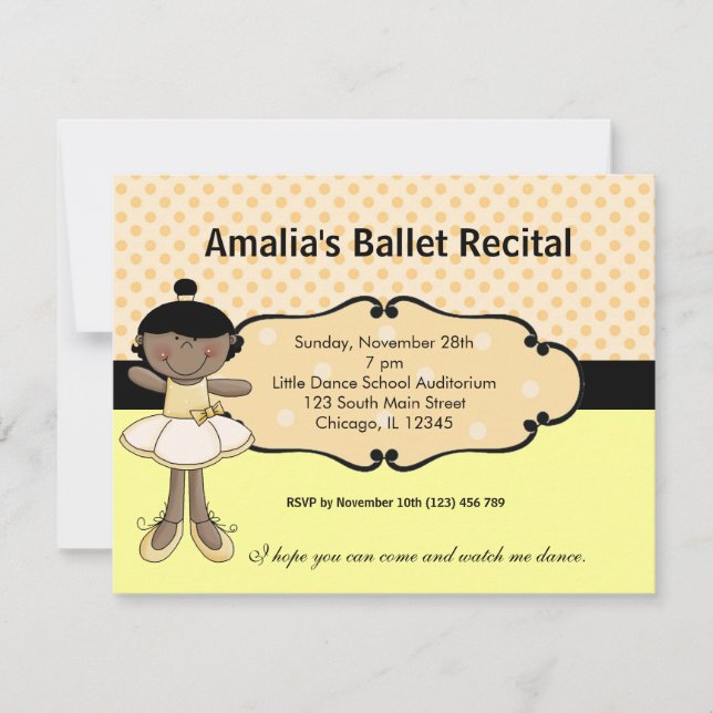 Ballerina Invitation (Front)
