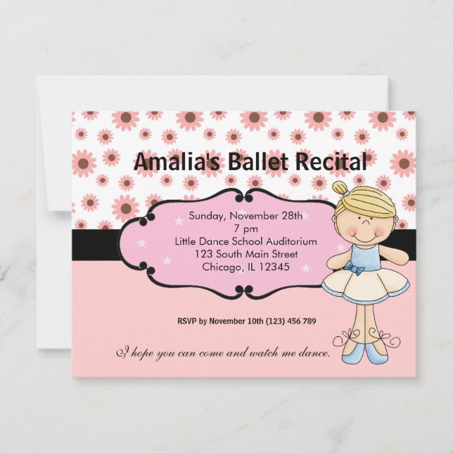 Ballerina Invitation (Front)