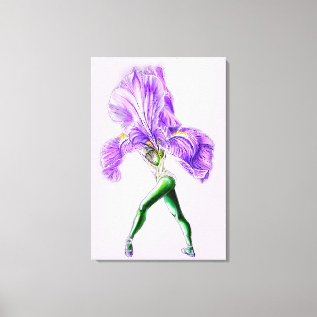 Ballerina Iris Flower Ballet Dancer Canvas Print (Front)