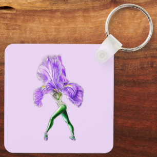 Ballerina Iris Flower Ballet Dancer Keychain