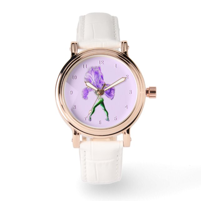 Ballerina Iris Flower Ballet Dancer Watch (Front)