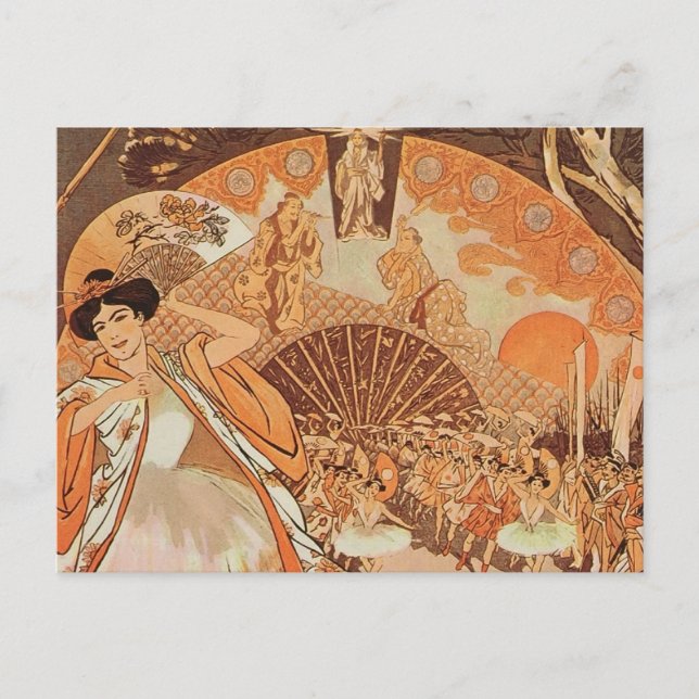 Ballerina Japanese Steinlen Reve French Art Dance Postcard (Front)