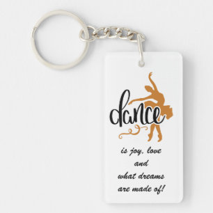 Ballerina Keychain with Dance Quote